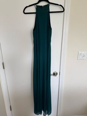 Express Forest Green High-Neck Maxi Dress
